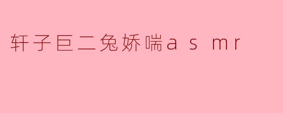 探索轩子巨二兔的ASMR魅力