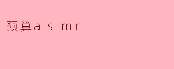 预算asmr