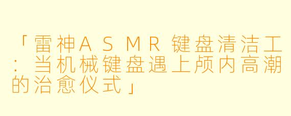 「雷神ASMR键盘清洁工：当机械键盘遇上颅内高潮的治愈仪式」