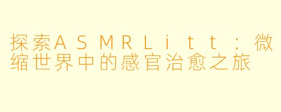 探索ASMRLitt：微缩世界中的感官治愈之旅